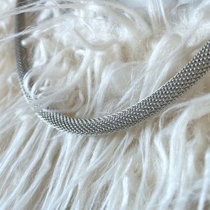 Silver Milanese Mesh Choker Necklace